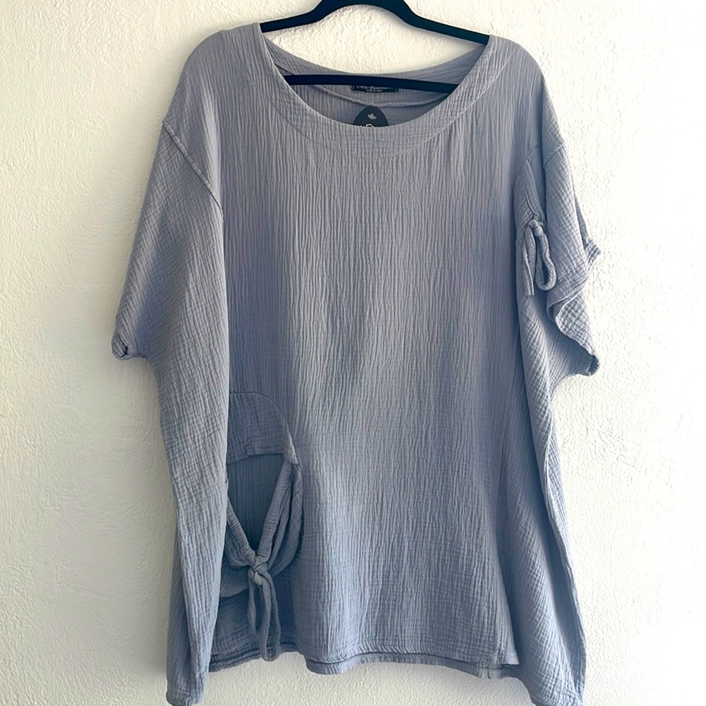 New Collection Brand, gray, short sleeve, women’s top, One Size